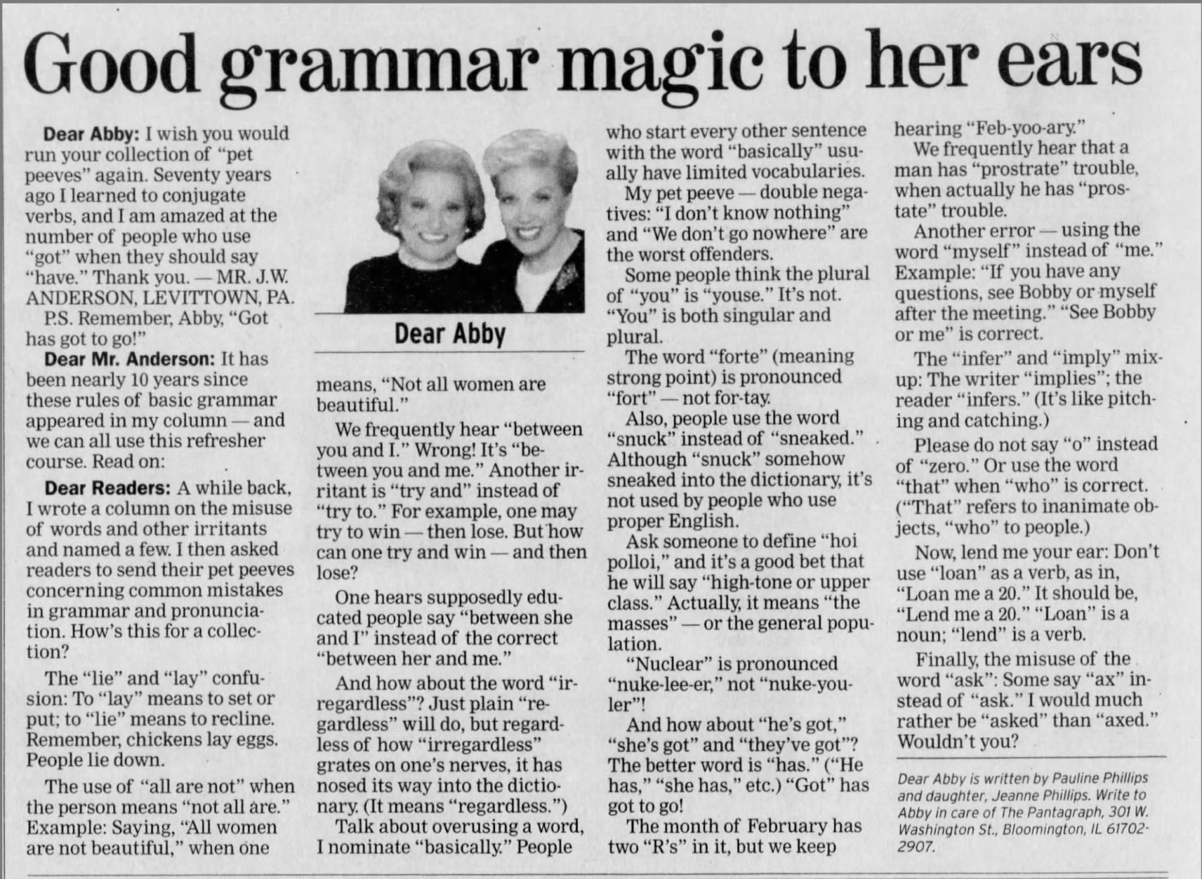 Good grammar magic to her ears